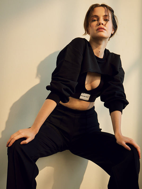 Bolero Sweatshirt in schwarz