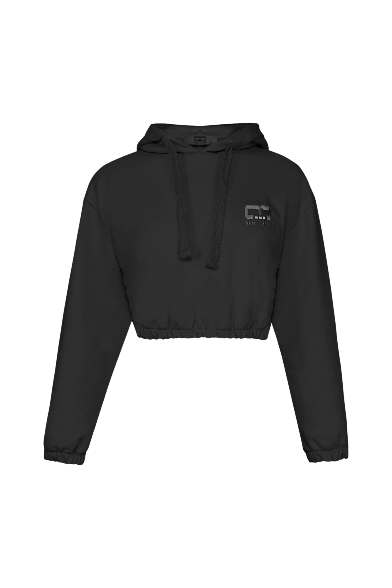 Cropped Hoodie in Schwarz