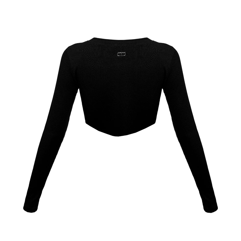 "GABRIELLE" Crop Oberteil in schwarz