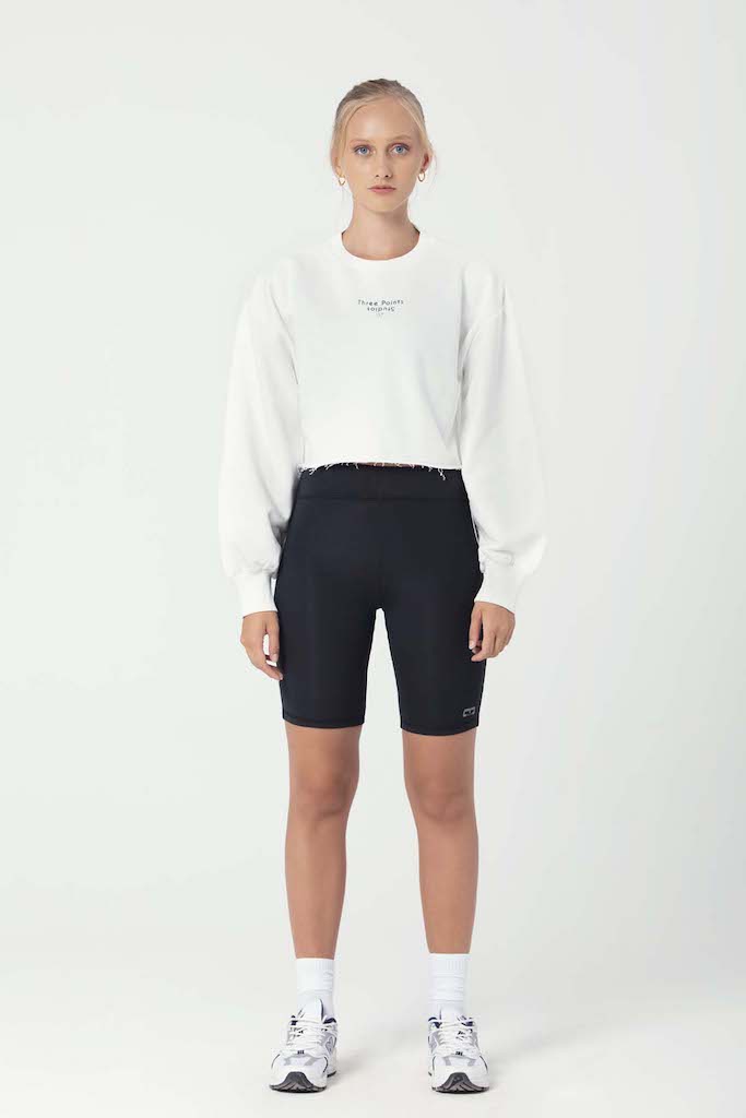 "JOLIE" Crop Sweatshirt in weiß