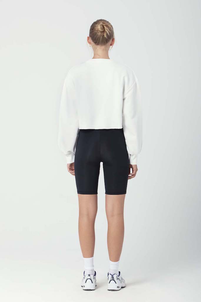 "JOLIE" Crop Sweatshirt in weiß