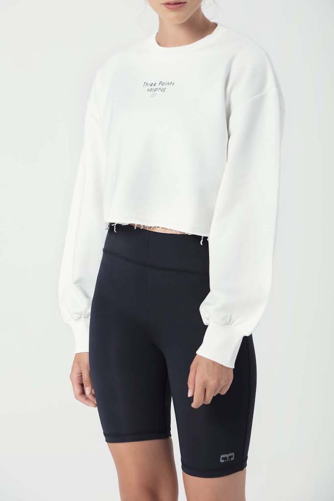"JOLIE" Crop Sweatshirt in weiß