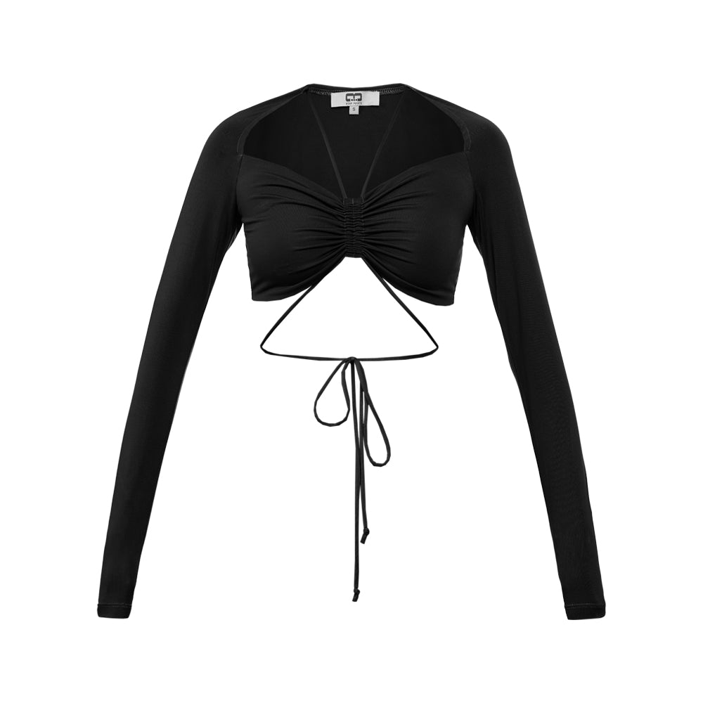 "SOPHIA" Crop Oberteil in schwarz