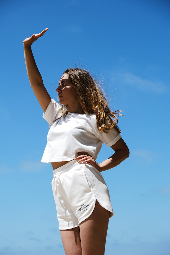 Cropped T-Shirt in weiß