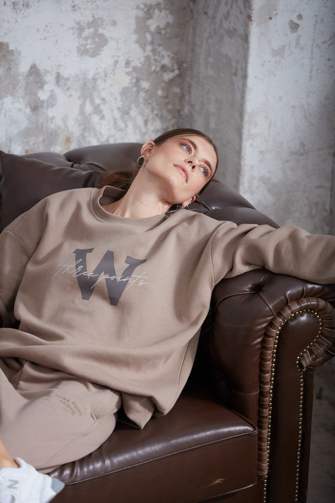"W EDITION" Oversized Sweatshirt in braun