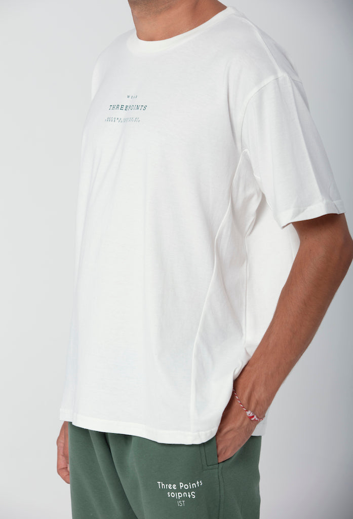 Oversized T-Shirt mit Naht in weiß