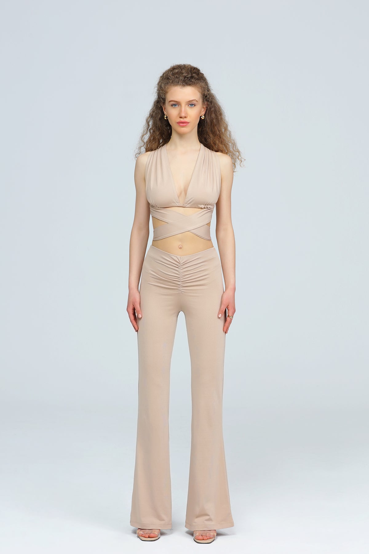 "GAIA" Bustier mit Bänder in beige