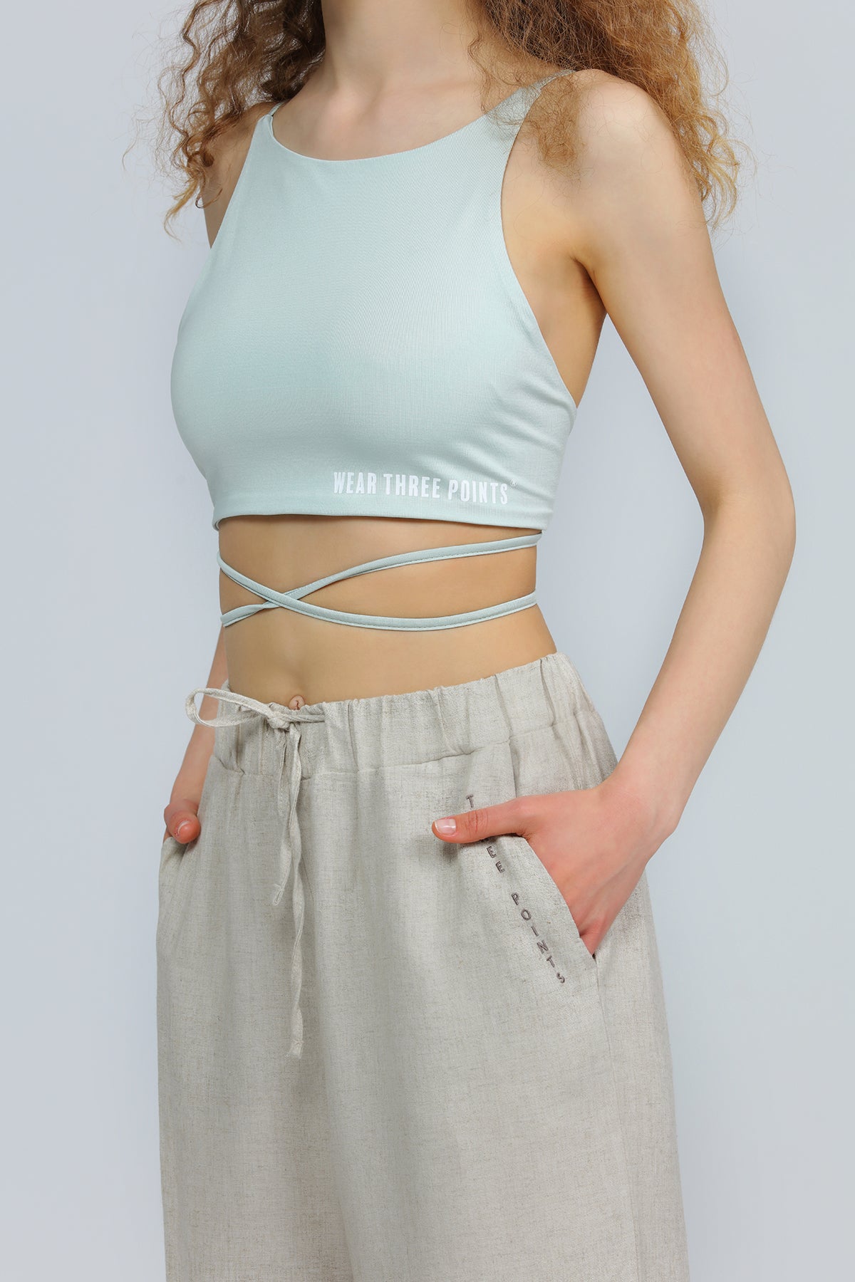 Cami Top mit Bänder in grün