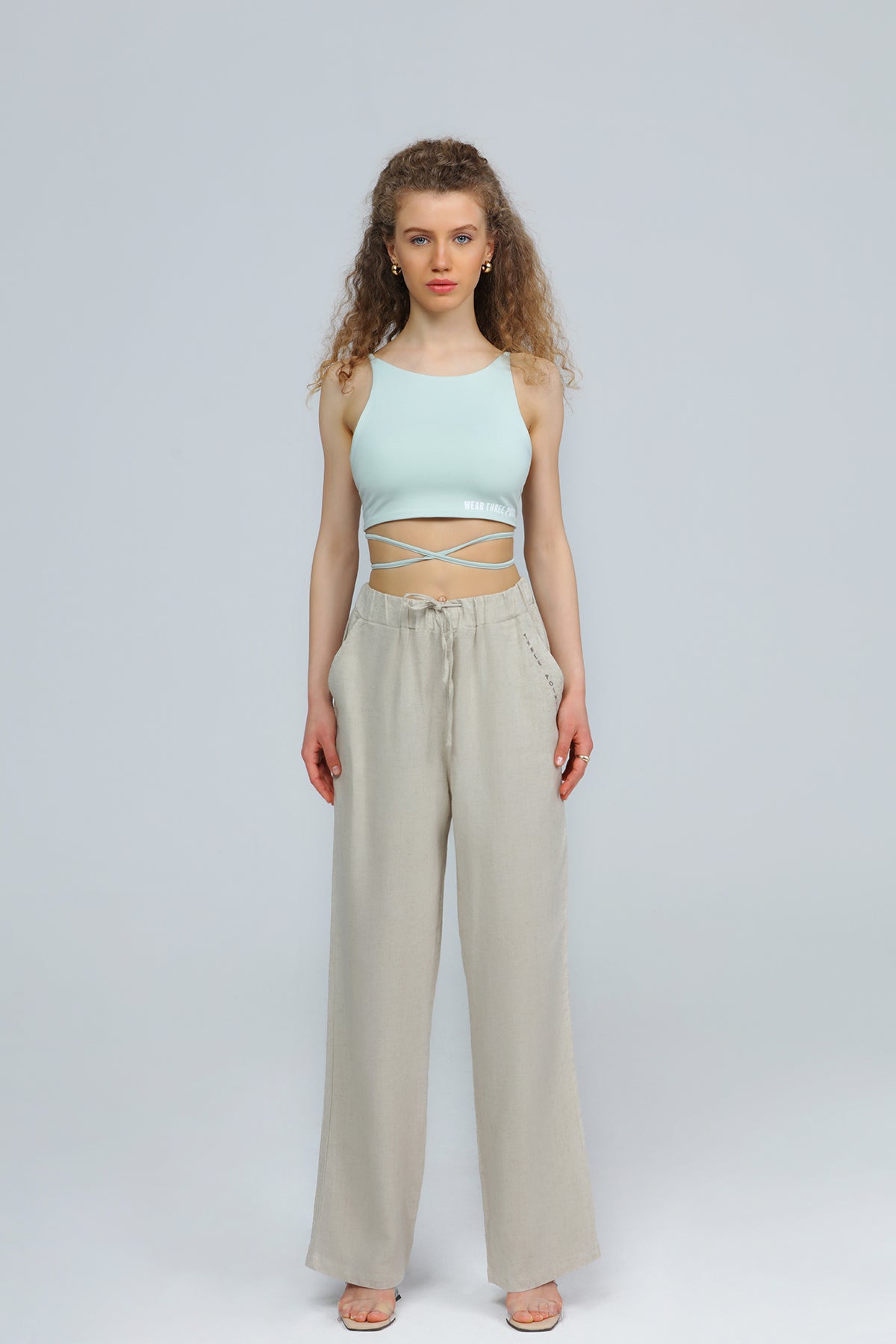 Cami Top mit Bänder in grün