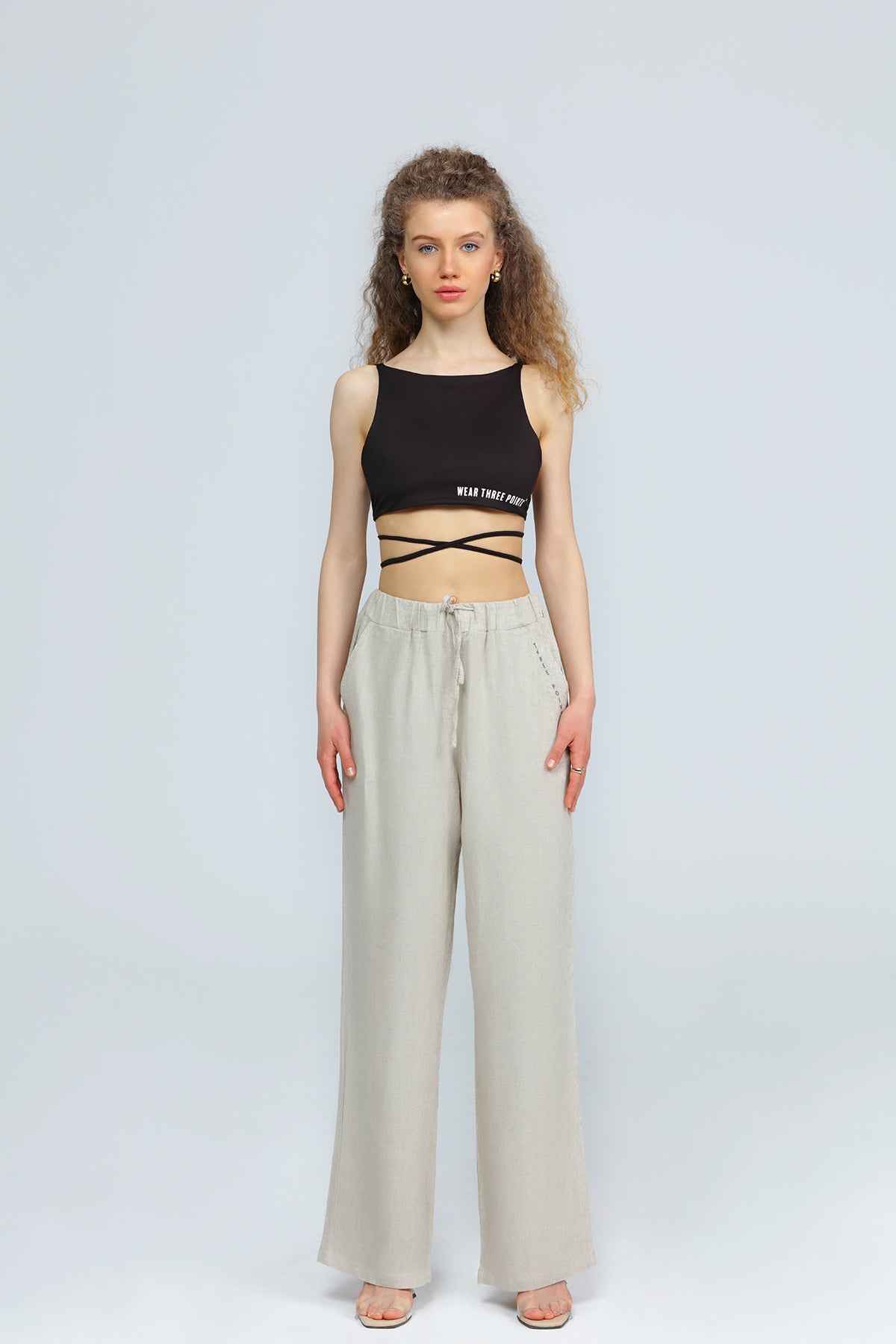 Cami Top mit Bänder in schwarz