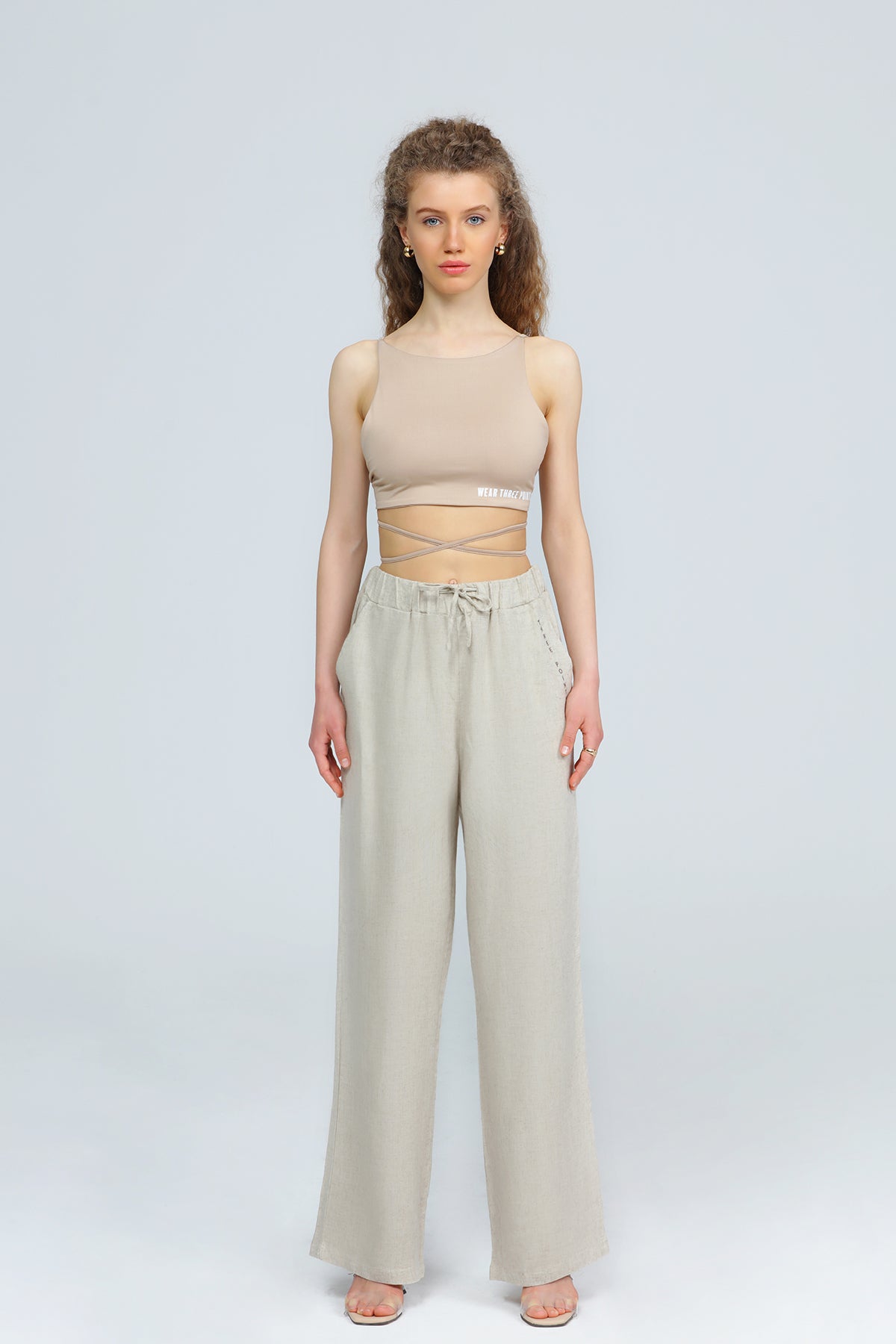 Cami Top mit Bänder in beige
