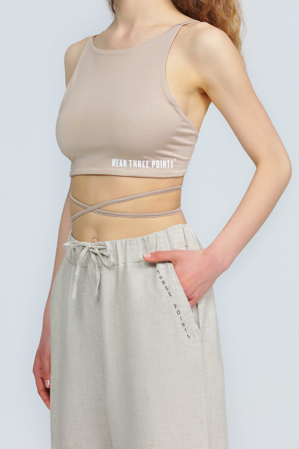 Cami Top mit Bänder in beige