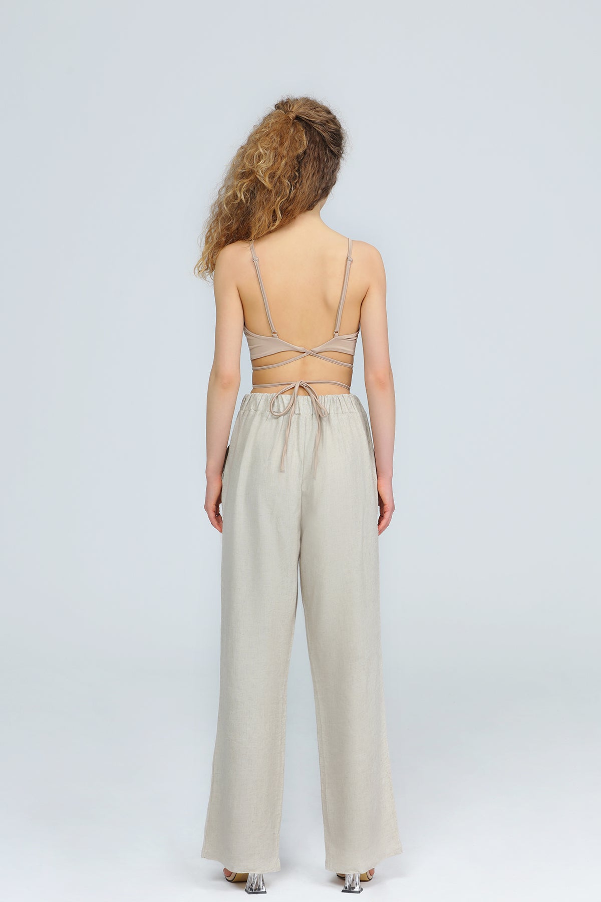 Cami Top mit Bänder in beige