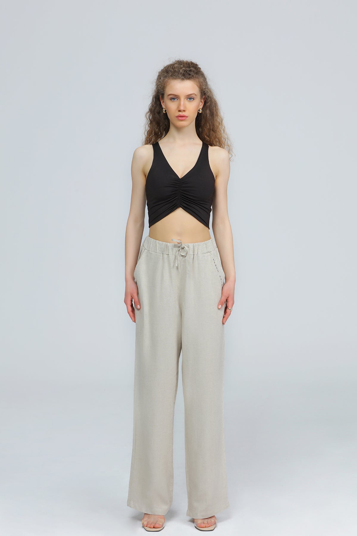 "XANTE" Bustier mit Raffung in schwarz