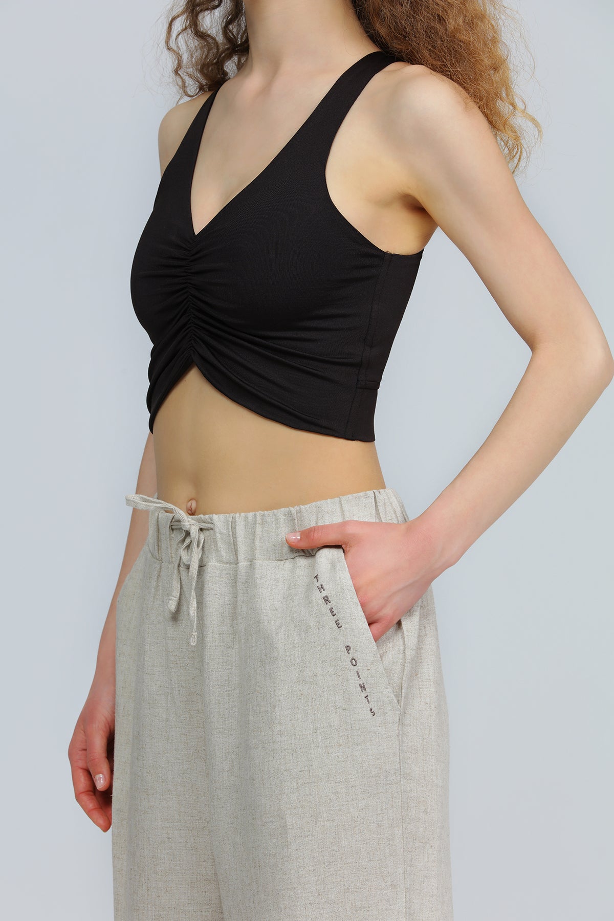 "XANTE" Bustier mit Raffung in schwarz