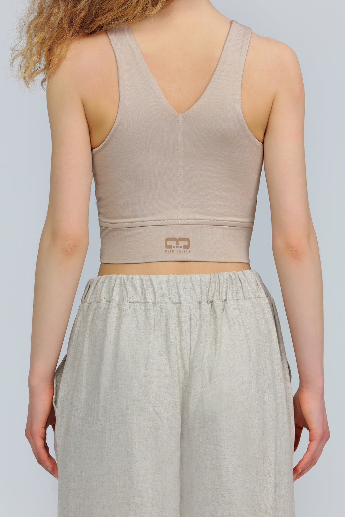 "XANTE" Bustier mit Raffung in beige