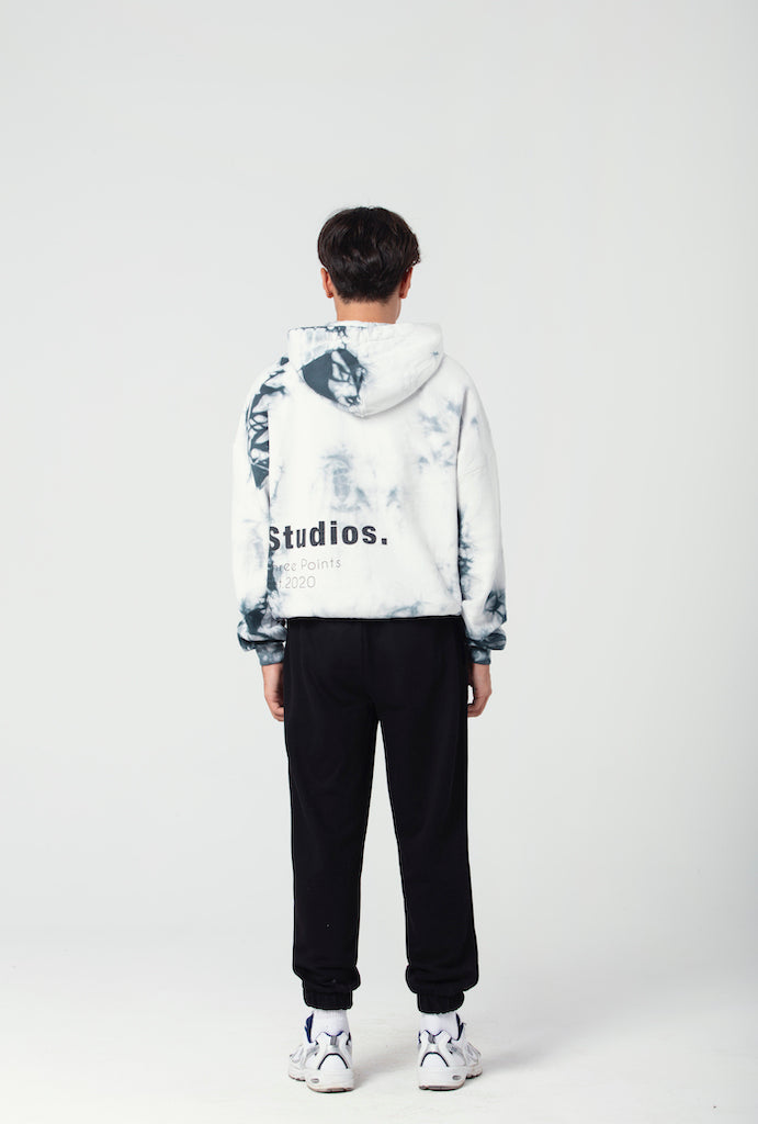 "STUDIOS" Hoodie mit Batikmuster in grau