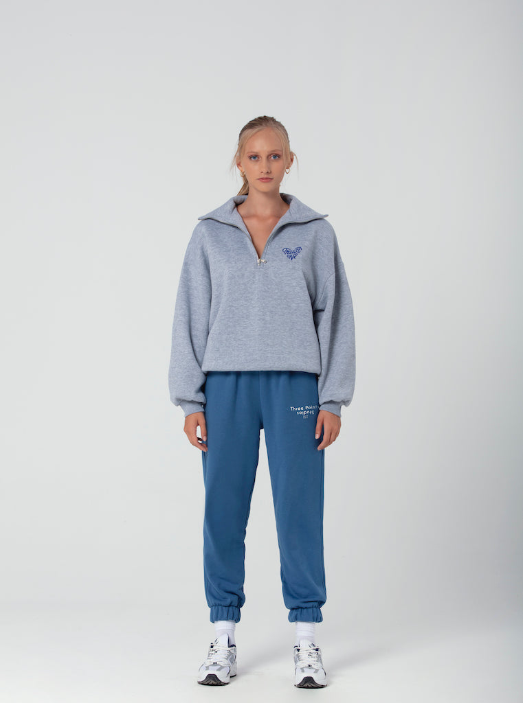 "TRUST NO ONE" Oversized Sweatshirt in grau