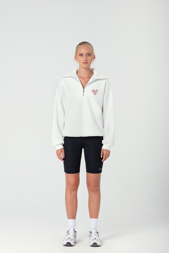 "TRUST NO ONE" Oversized Sweatshirt in weiß