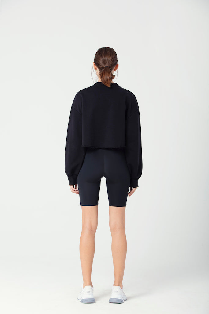 "JOLIE" Crop Sweatshirt in schwarz