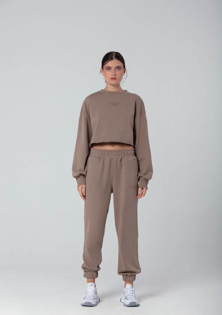 "JOLIE" Crop Sweatshirt in braun