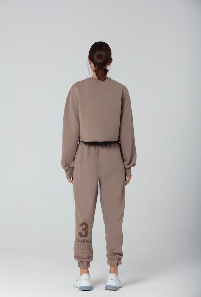 "JOLIE" Crop Sweatshirt in braun