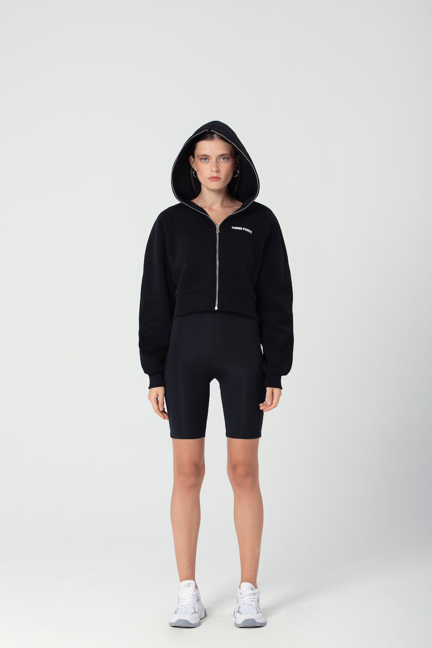 Zip Hoodie in schwarz