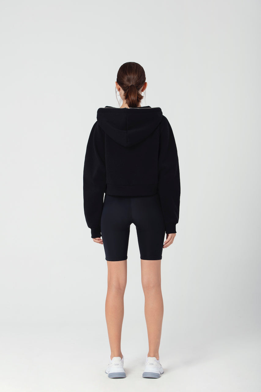 Zip Hoodie in schwarz
