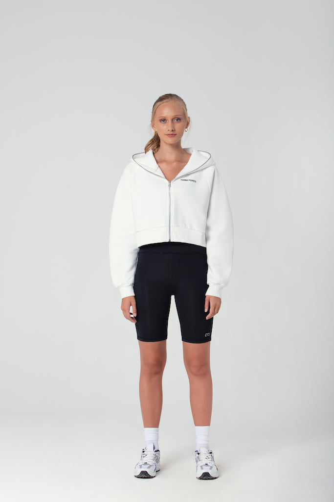 Zip Hoodie in weiß