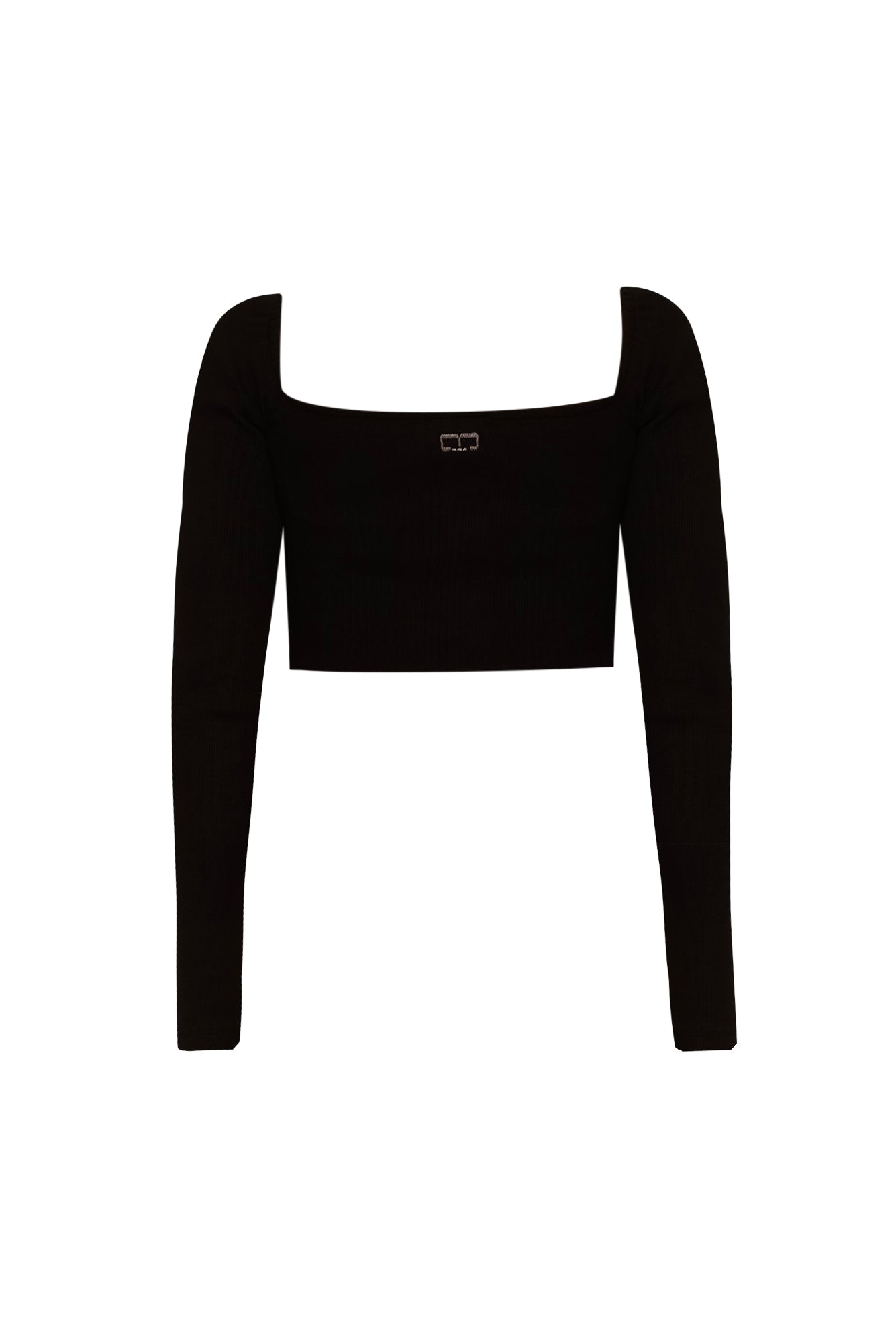 Cropped Oberteil mit quadratischem Ausschnitt in schwarz