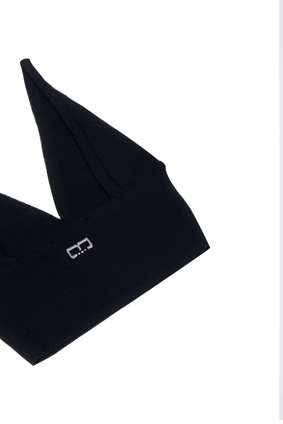 Geripptes Crop Top in schwarz