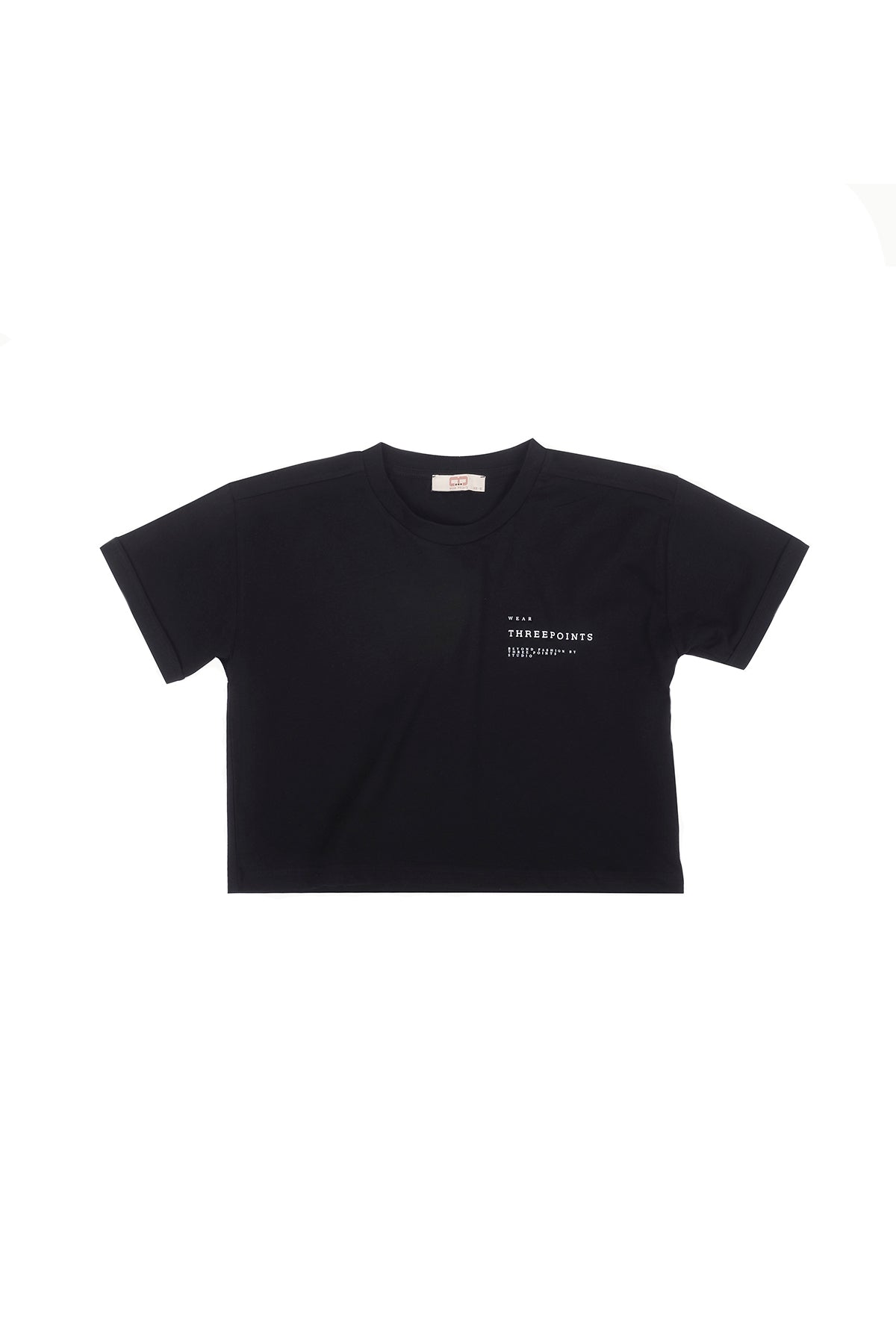Cropped T-Shirt in schwarz