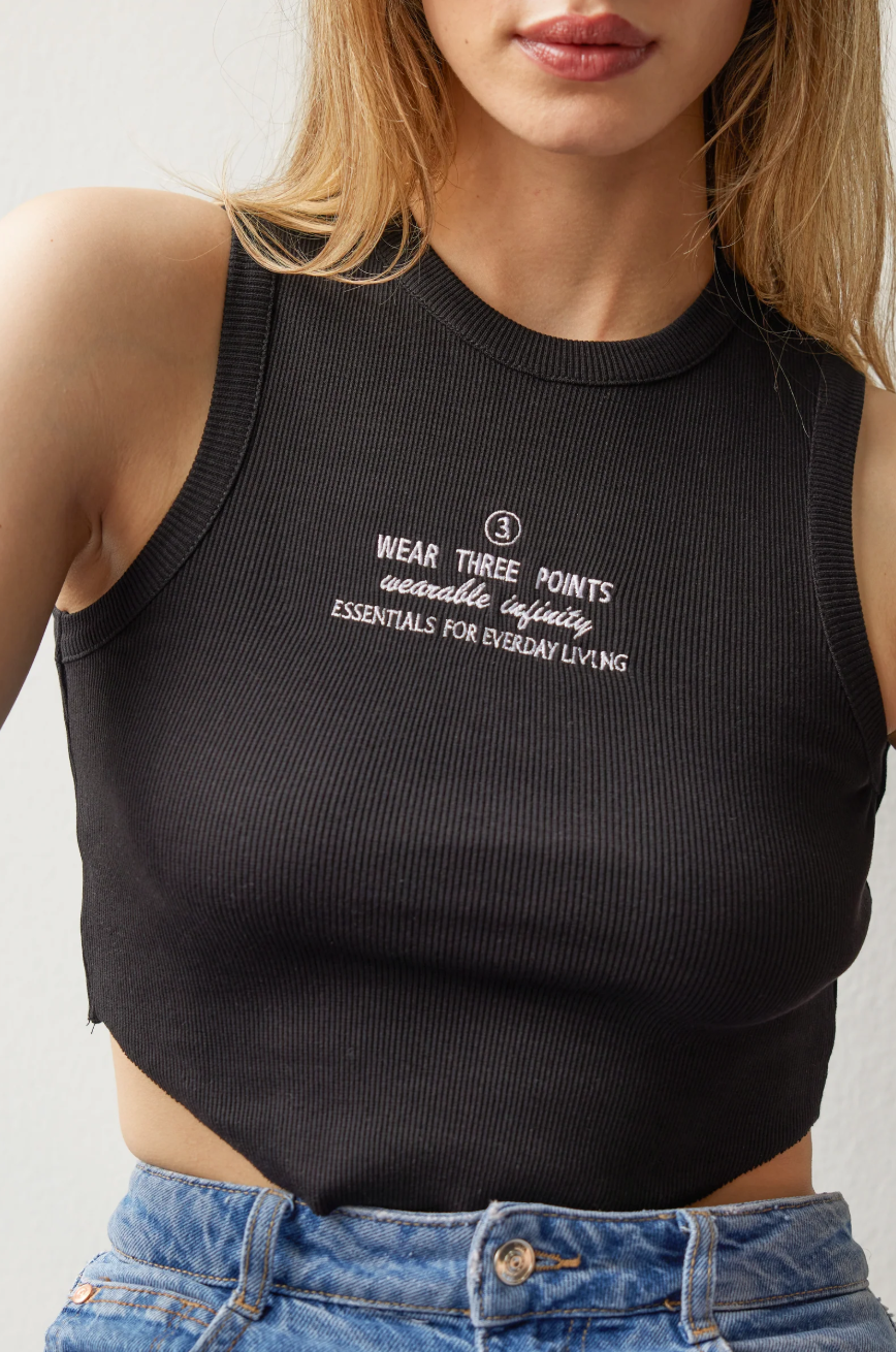 "INFINITY" Crop Top in schwarz