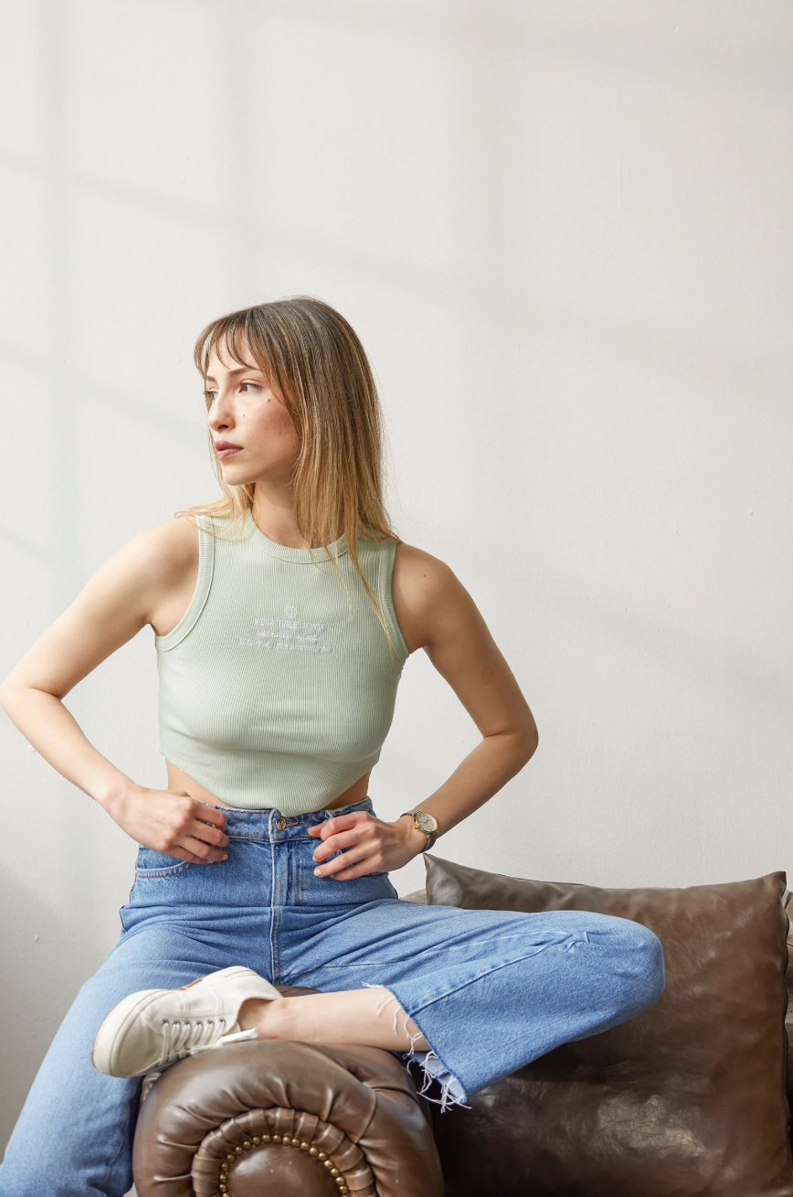 "INFINITY" Crop Top in grün