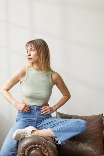 "INFINITY" Crop Top in grün