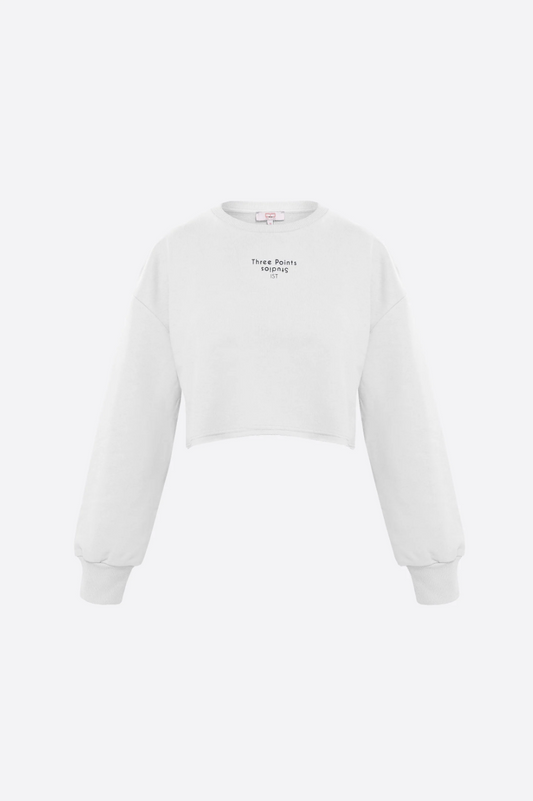 "JOLIE" Crop Sweatshirt in weiß