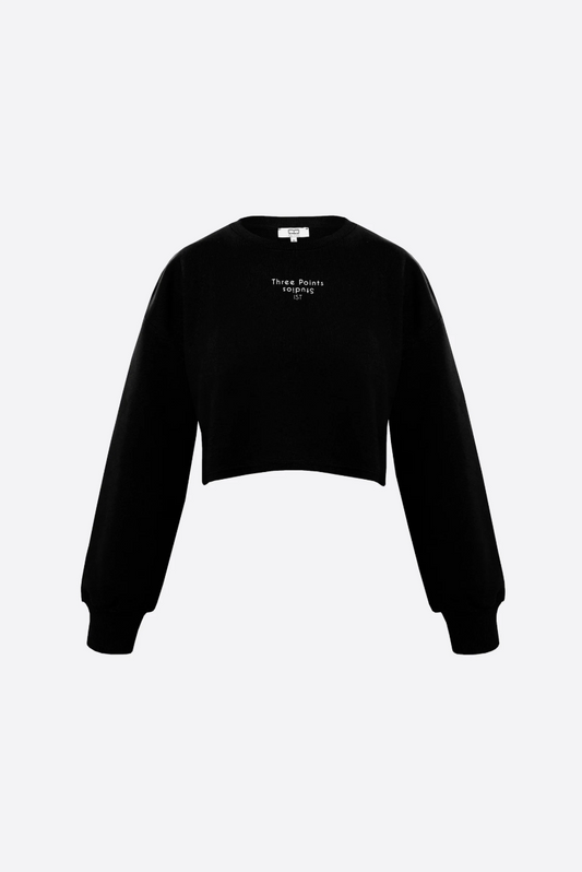 "JOLIE" Crop Sweatshirt in schwarz