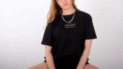 Oversized T-Shirt mit Naht in schwarz