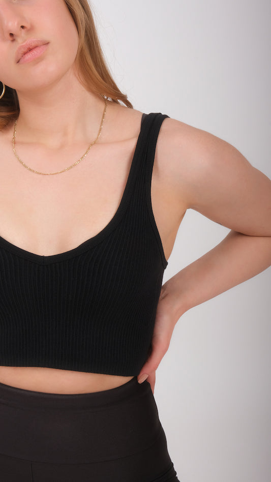 Crop Top in schwarz