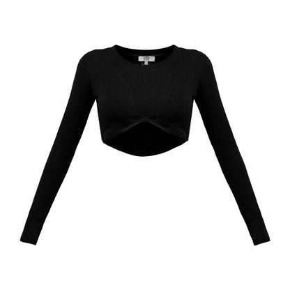 "GABRIELLE" Crop Oberteil in schwarz