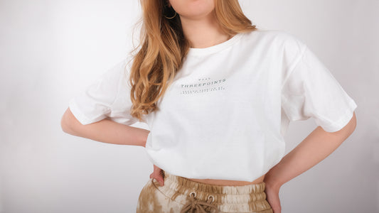 Oversized T-Shirt mit Naht in weiß