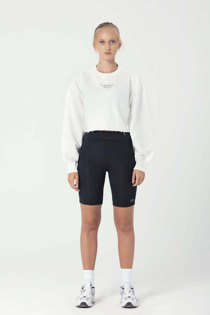 "JOLIE" Crop Sweatshirt in weiß