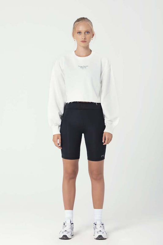 "JOLIE" Crop Sweatshirt in weiß