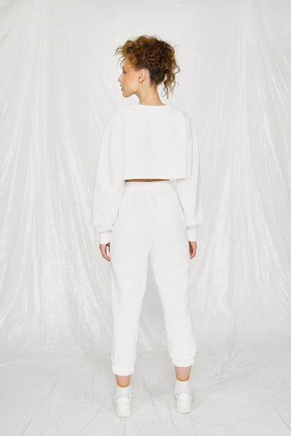 Bolero Sweatshirt in weiß