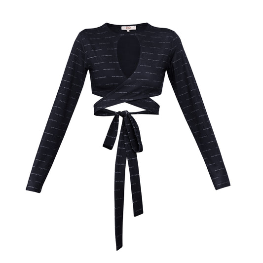 "FRIDA" Crop Oberteil in schwarz