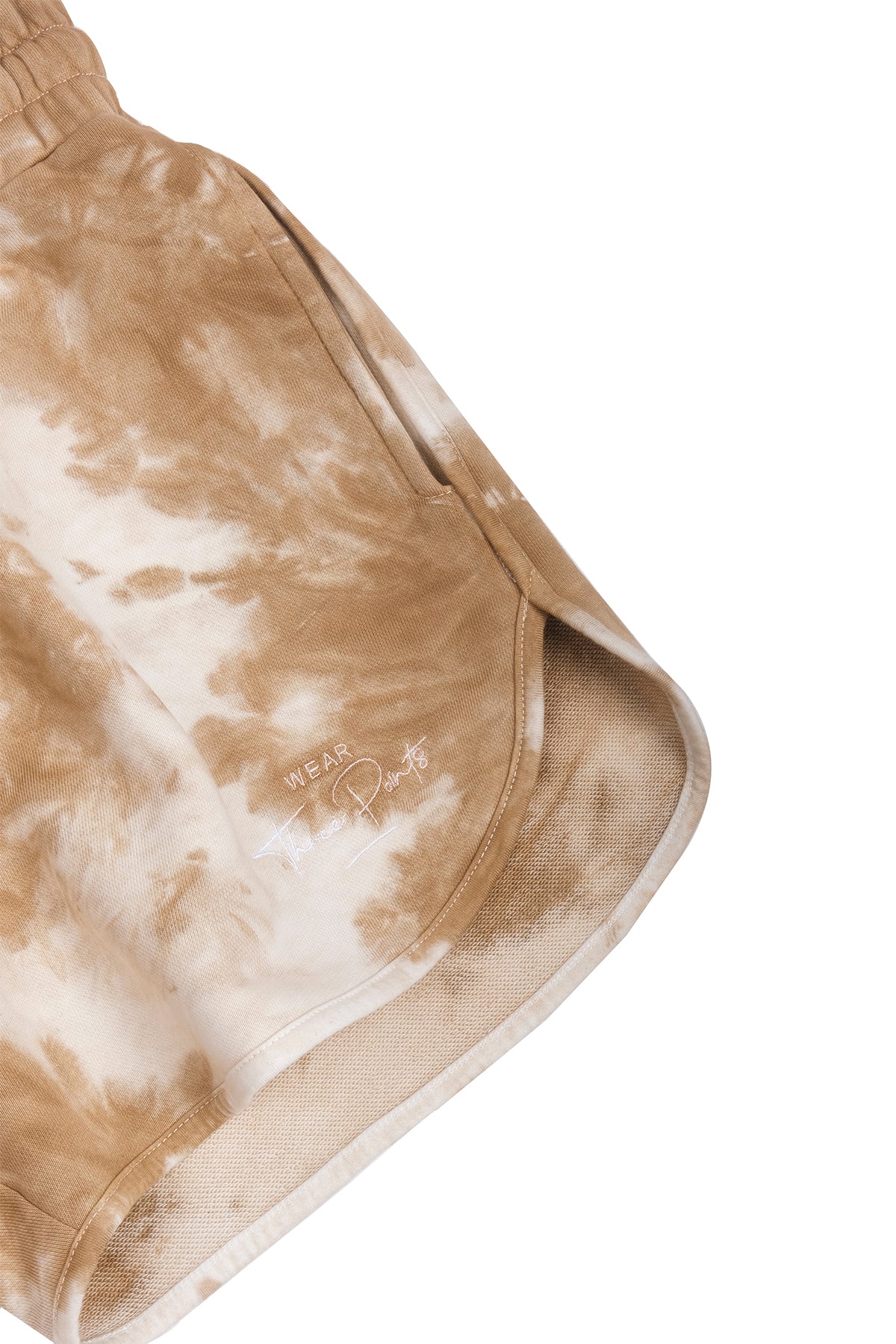 Shorts mit Batikmuster in beige