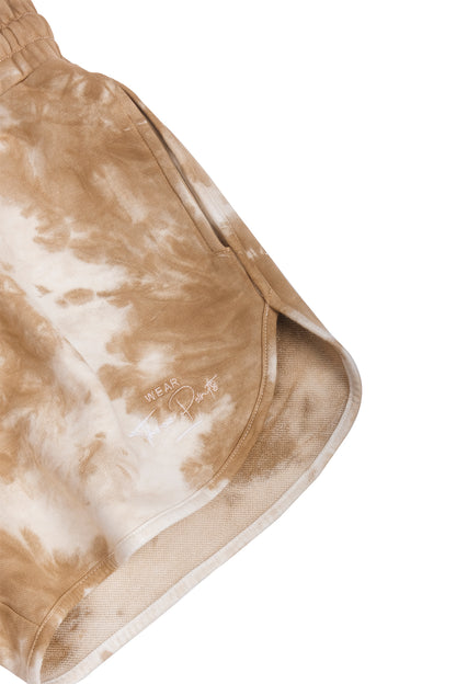 Shorts mit Batikmuster in beige