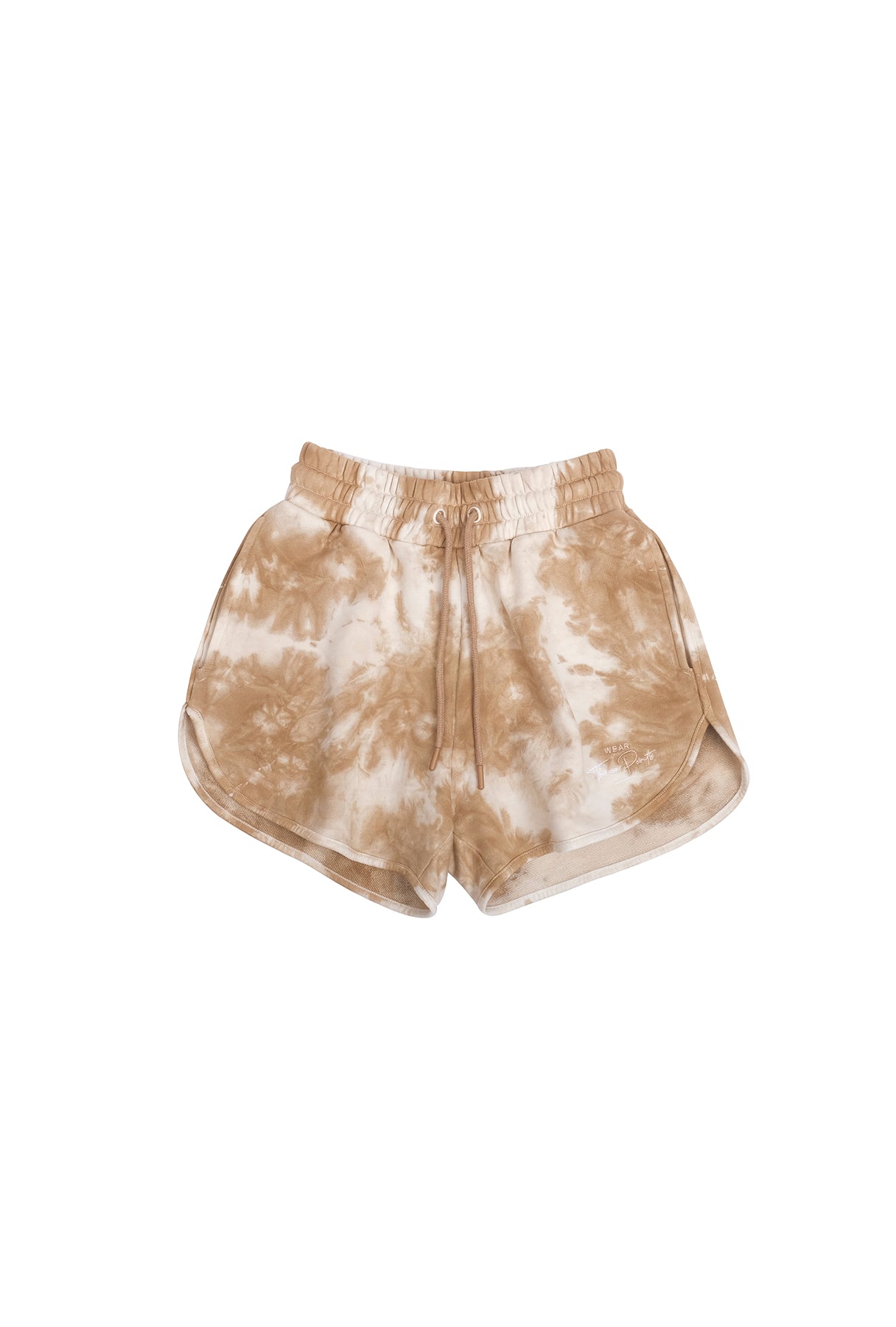 Shorts mit Batikmuster in beige