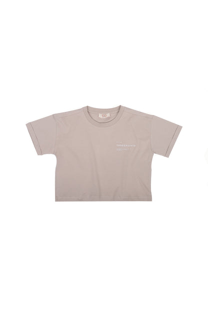 Cropped T-Shirt in beige