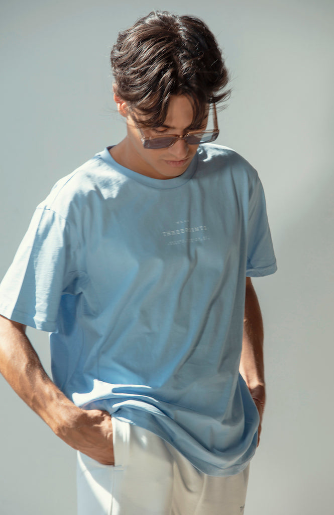 Oversized T-Shirt mit Naht in blau